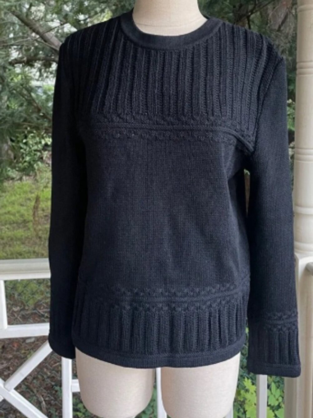 St. John Sport Black Women's Knit Crewneck Sweater P